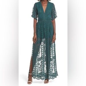Socialite floral lace overlay jumpsuit